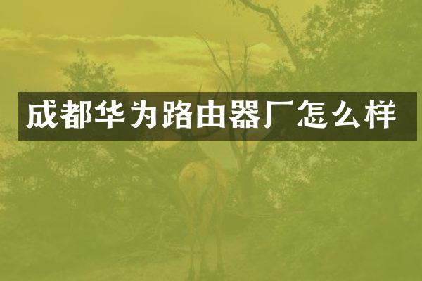 成都华为路由器厂怎么样