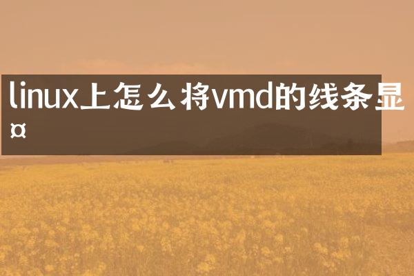 linux上怎么将vmd的线条显示
