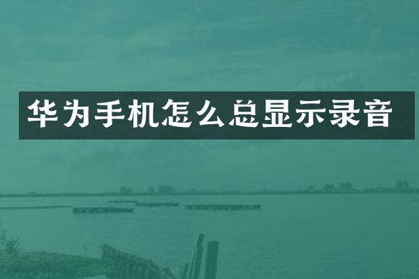 华为手机怎么总显示录音