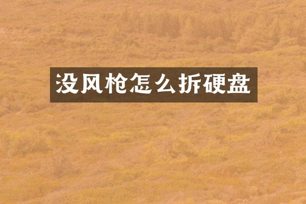 没风枪怎么拆硬盘
