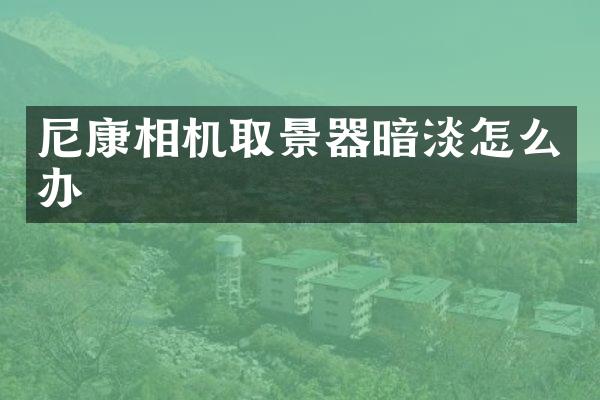 尼康相机取景器暗淡怎么办