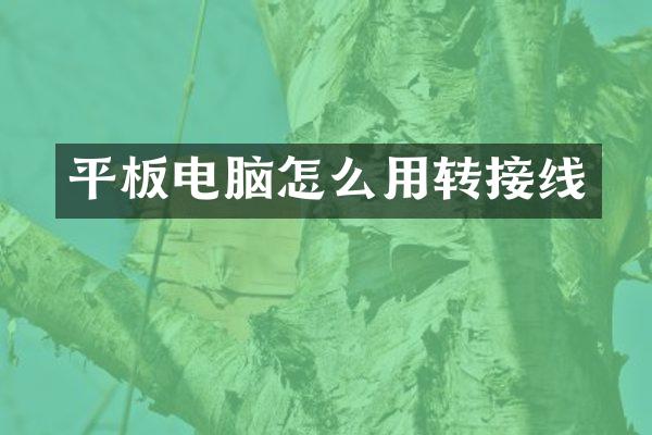 平板电脑怎么用转接线