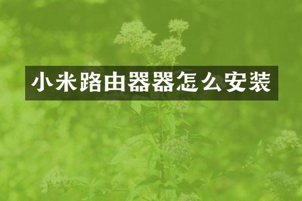 小米路由器器怎么安装