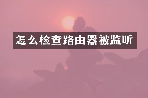 怎么检查路由器被监听