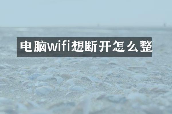 电脑wifi想断开怎么整
