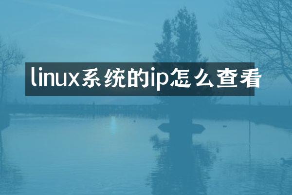 linux系统的ip怎么查看