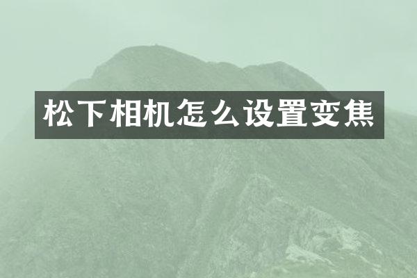 相机怎么设置变焦