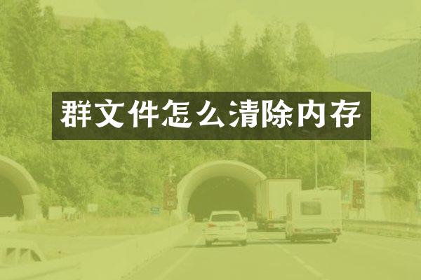群文件怎么清除内存