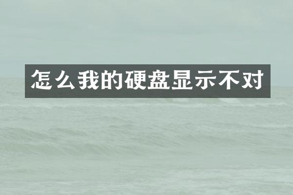 怎么我的硬盘显示不对
