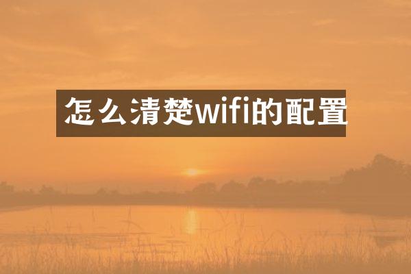 怎么清楚wifi的配置