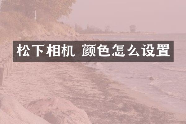 相机 颜色怎么设置