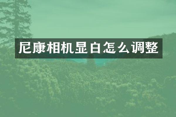 尼康相机显白怎么调整