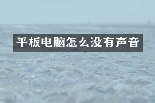 平板电脑怎么没有声音
