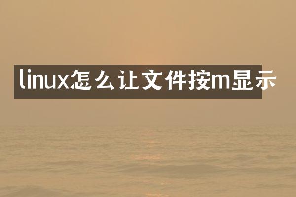 linux怎么让文件按m显示