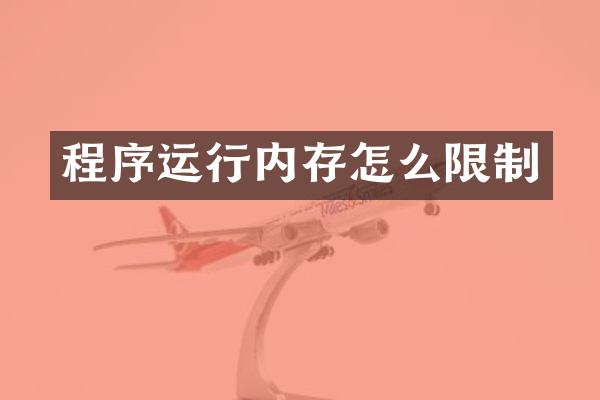 程序运行内存怎么限制