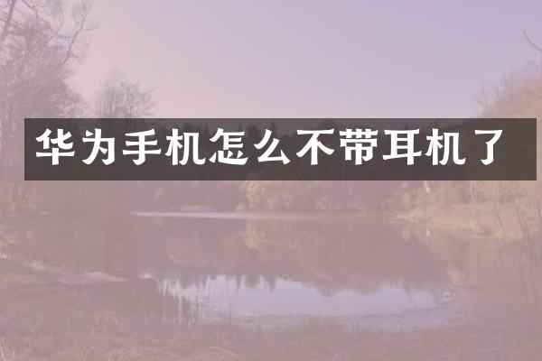 华为手机怎么不带耳机了