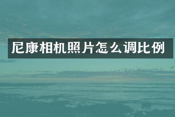 尼康相机照片怎么调比例