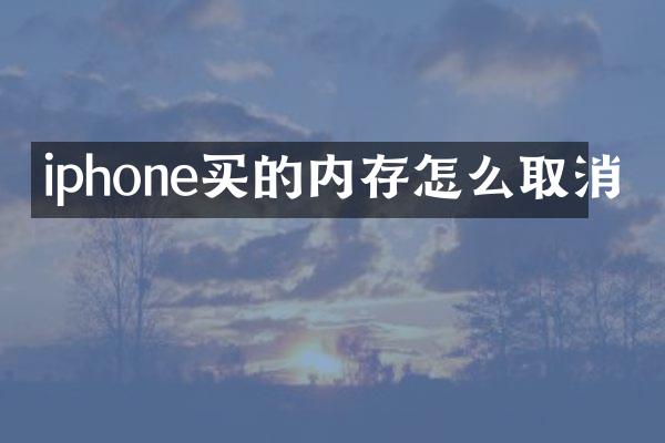 iphone买的内存怎么取消