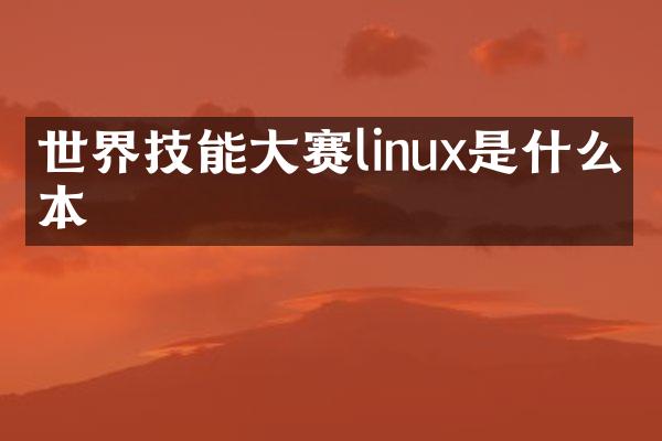 世界技能大赛linux是什么版本