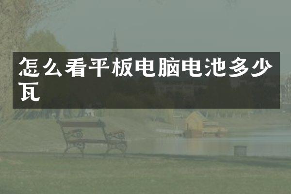 怎么看平板电脑电池多少瓦