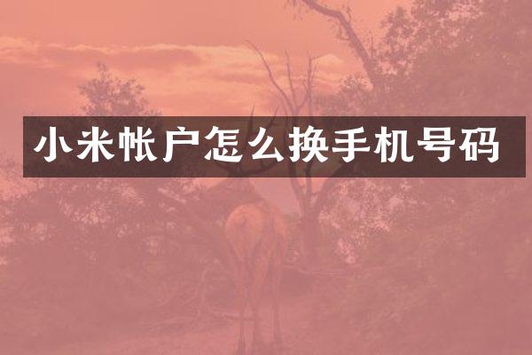 小米帐户怎么换手机号码