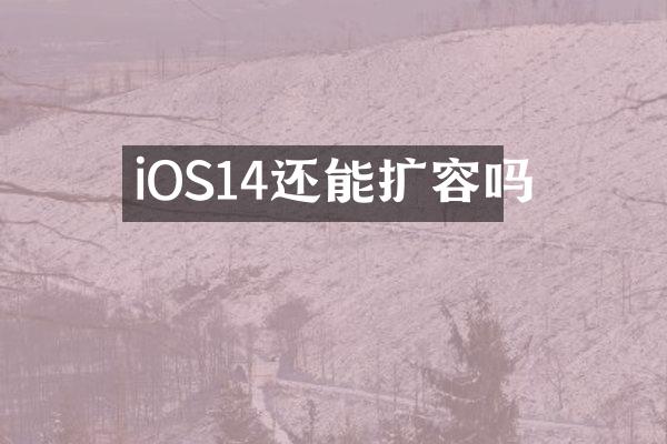 iOS14还能扩容吗