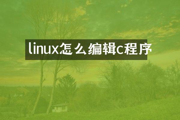 linux怎么编辑c程序