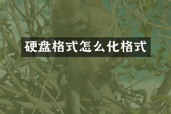 硬盘格式怎么化格式