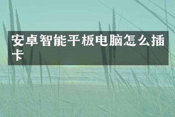 安卓智能平板电脑怎么插卡