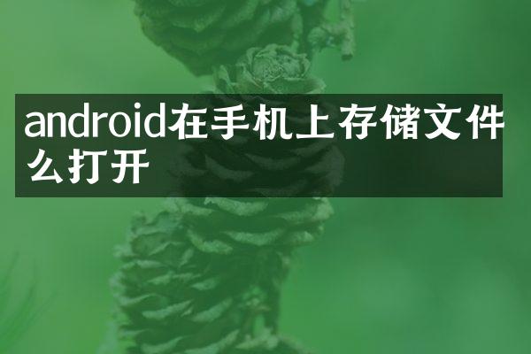 android在手机上存储文件怎么打开