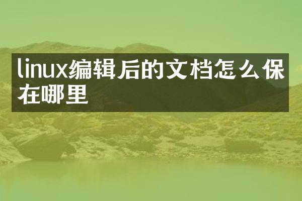 linux编辑后的文档怎么保存在哪里