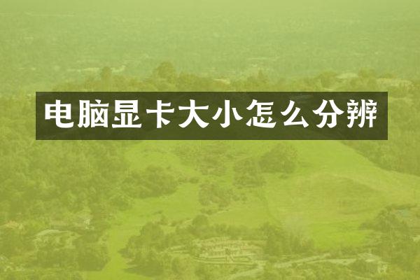 电脑显卡大小怎么分辨