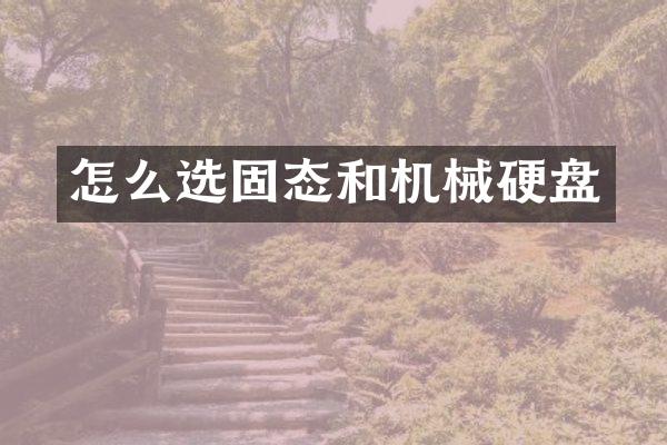 怎么选固态和机械硬盘