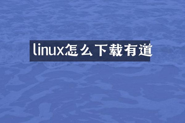 linux怎么下载有道