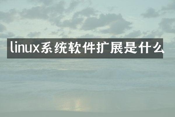 linux系统软件扩展是什么