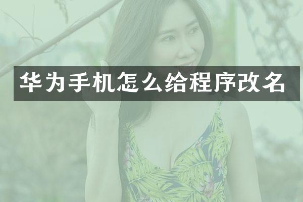 华为手机怎么给程序改名