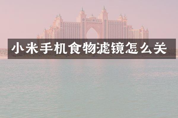 小米手机食物滤镜怎么关