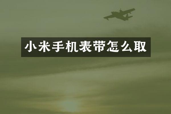 小米手机表带怎么取