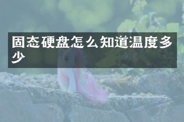 固态硬盘怎么知道温度多少