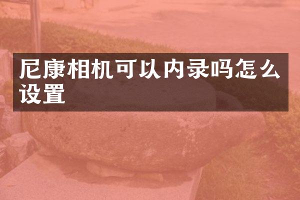 尼康相机可以内录吗怎么设置