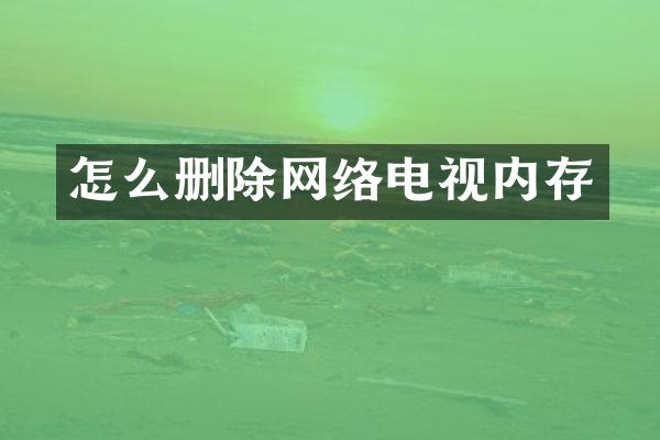 怎么删除网络电视内存