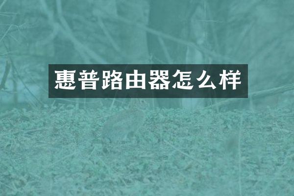 惠普路由器怎么样