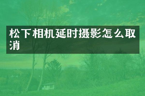 相机延时摄影怎么取消