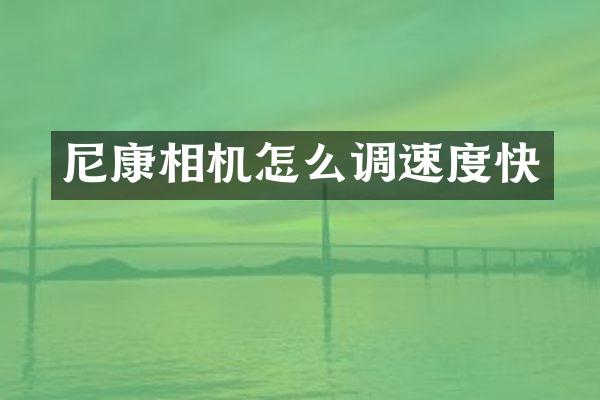 尼康相机怎么调速度快