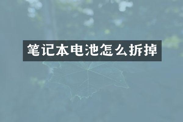 笔记本电池怎么拆掉
