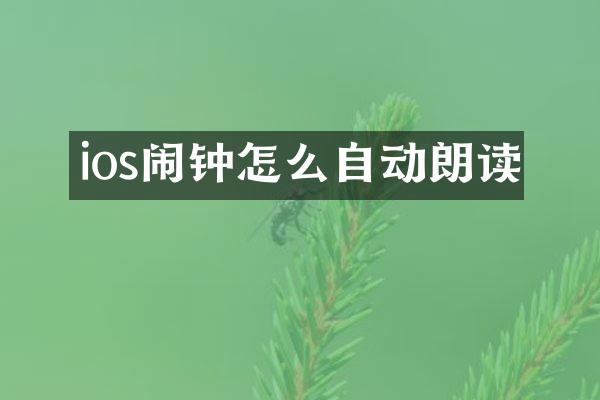 ios闹钟怎么自动朗读