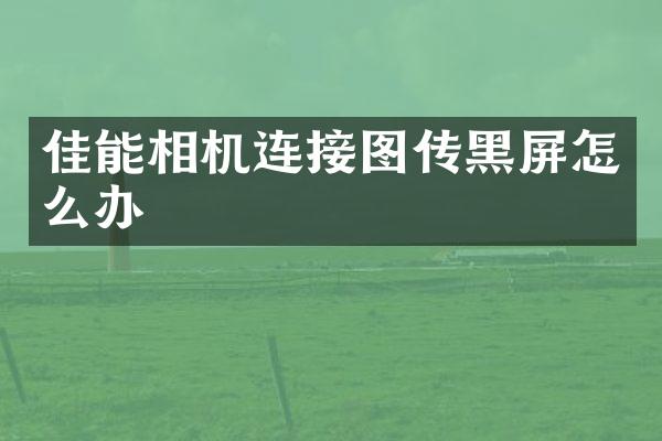 佳能相机连接图传黑屏怎么办