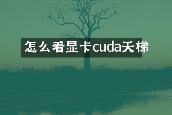 怎么看显卡cuda天梯