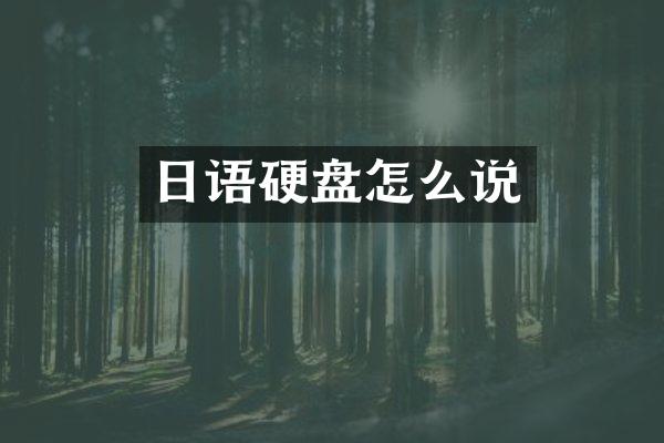 日语硬盘怎么说