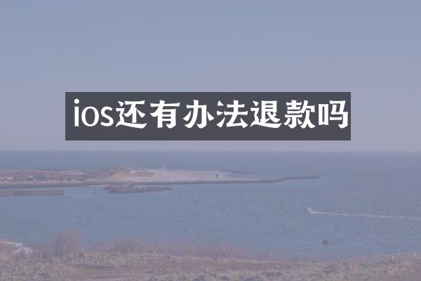 ios还有办法退款吗